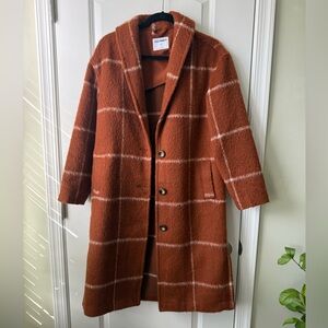 Old Navy Rust Orange Fuzzy Coat